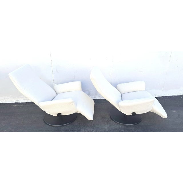 Mid-Century Modern 1970s Mid Century Italian Reclining Chairs - A Pair For Sale - Image 3 of 6