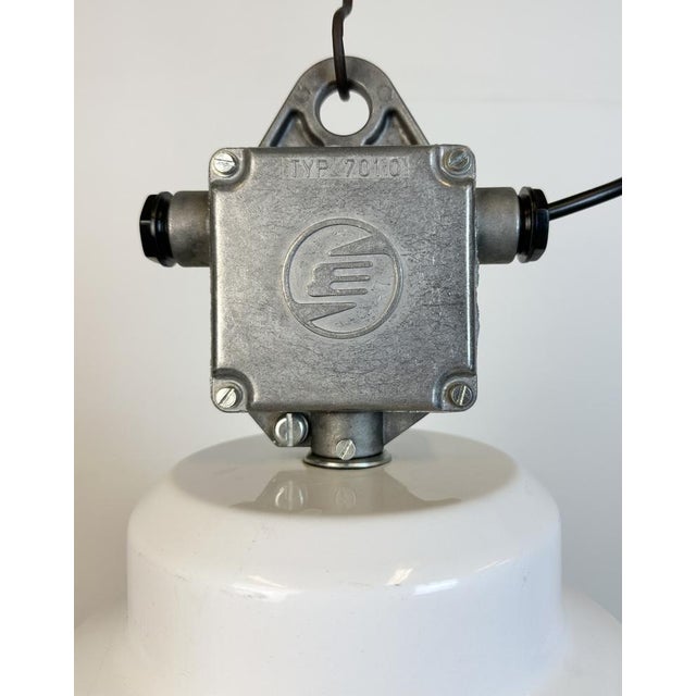 Industrial Industrial White Factory Light with Plastic Grid from Elektrosvit, 1990s For Sale - Image 3 of 17
