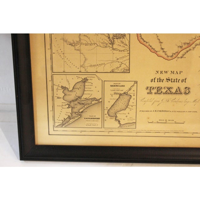 Circa 1853 "New Map of the State of Texas" in Frame For Sale - Image 4 of 8