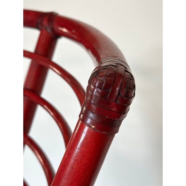 Rattan, Wood and Bamboo Swivel Bar Stools, 1970s, Set of 2 For Sale - Image 14 of 18