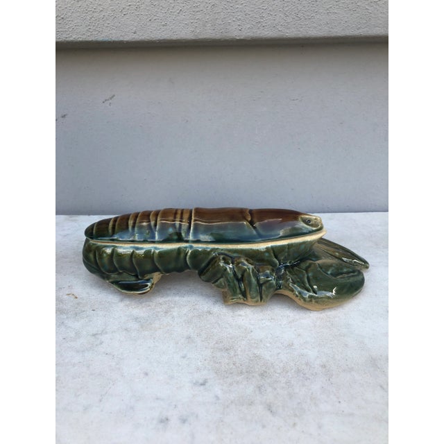 French Circa 1950 Majolica Lobster Tureen For Sale - Image 3 of 8