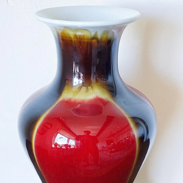 Mid-Century Antique Style Chinese Vase in Red Ox-Blood Flambe Glaze For Sale - Image 4 of 7