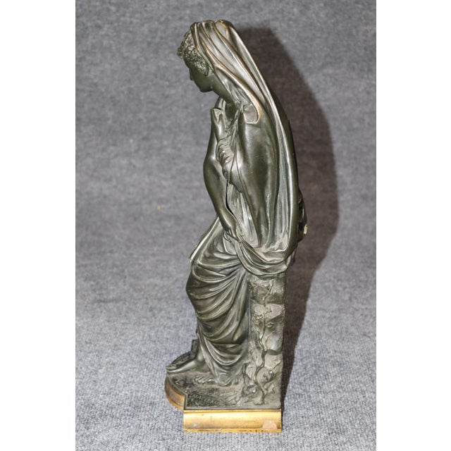 19th-C Neoclassical Bronze Figural Sculpture of a Draped Woman by Maclean For Sale - Image 4 of 12