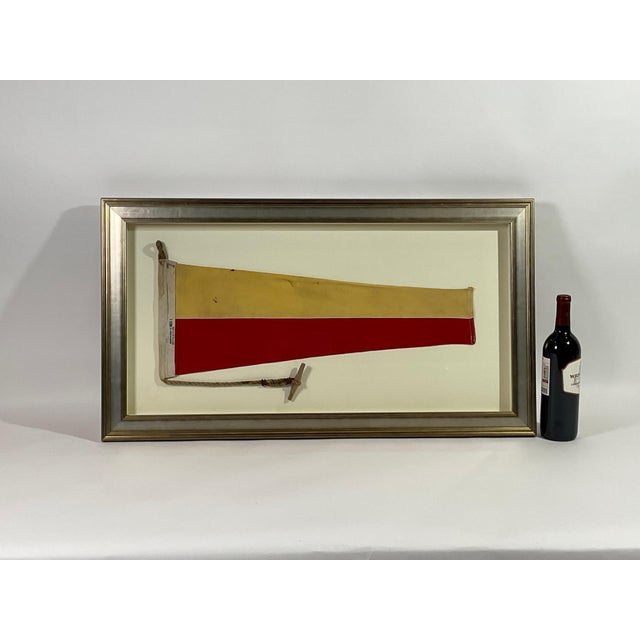 American Vintage Nautical Signal Flag in Frame For Sale - Image 3 of 10