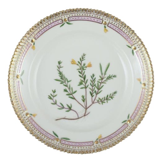 Flora Danica Plate in Hand-Painted Porcelain with Flowers from Royal Copenhagen, 1968 For Sale