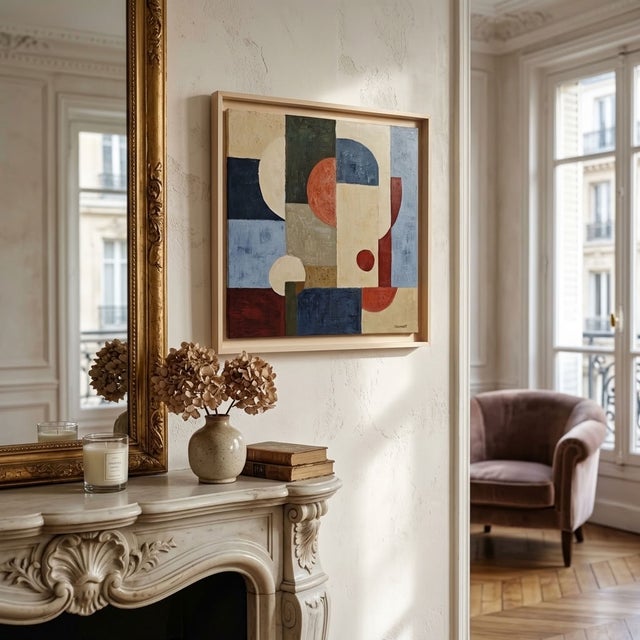 Ivory Interference, Contemporary Geometric Abstract, Framed by Sophie Dumont For Sale - Image 8 of 9