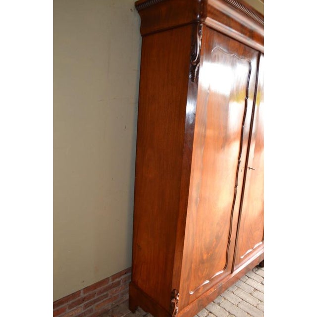 Wood Antique Mahogany Biedermeier Cabinet For Sale - Image 7 of 10