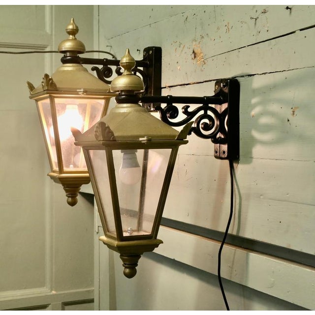 Vintage Wall Hung Lanterns, 1960, Set of 2 For Sale - Image 3 of 8