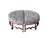 Gemstone Custom Round Four Piece Ottoman Set, Blue Zebra Print For Sale - Image 7 of 12