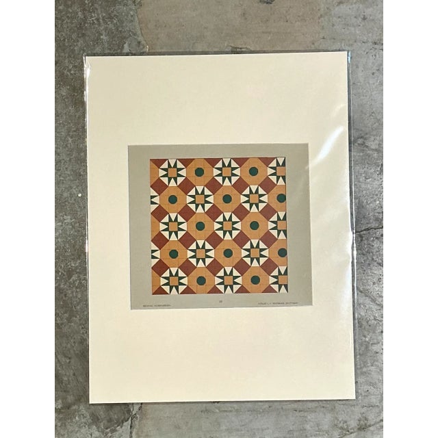Vintage Geometric Tile Pattern Serigraph For Sale - Image 4 of 12