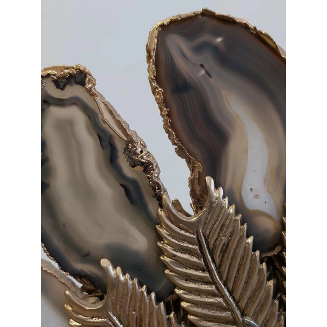 Willy Daro Agate Peacock Sculpture Attributed to Willy Daro For Sale - Image 4 of 8