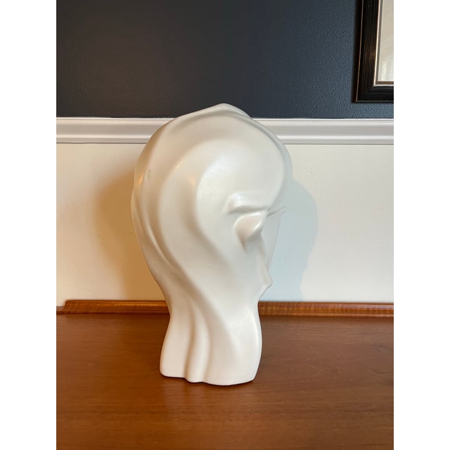 White Post Modern Art Deco Bust Harris Potteries For Sale - Image 8 of 8