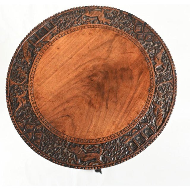Carved Burmese Side Table, 1840 For Sale - Image 8 of 9