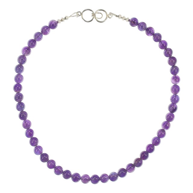 Ajd 17 Inch Amethyst Translucent 8 MM February Birthstone For Sale