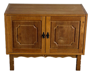 Vintage Danish Oak Cabinet by Henning Mid Century Scandinavian Storage Cabinet