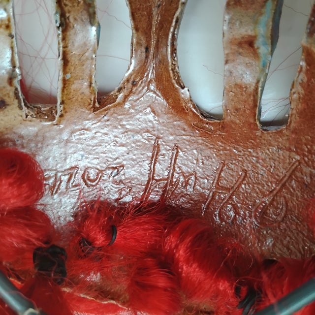 Original Joel Huff Southern Gothic Folk Mask Titled "Crimson Ghost". For Sale - Image 9 of 9