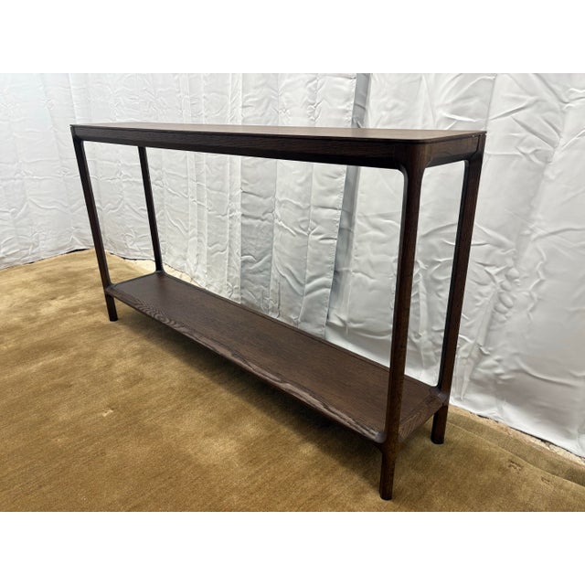 Restoration Hardware Padua Console Table – 60” Brown Oak Finish Open Box | Artisan Crafted | Sculptural Minimalism...