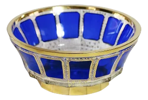 Vintage Bohemian Handmade Gilt Glass Bowl