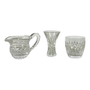 Late 20th Century Hollywood Regency Curated Waterford Crystal Collection - Master Cutter & Society Signatures - 3 Piece