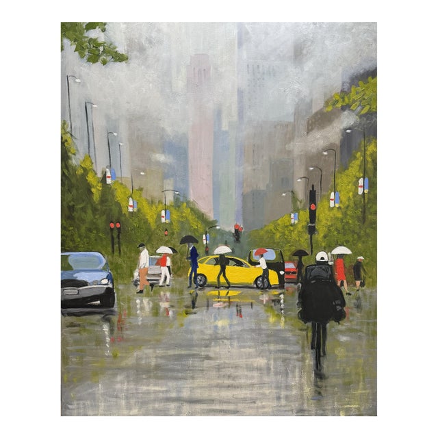 Rainy Days and Mondays Contemporary Oil Painting For Sale