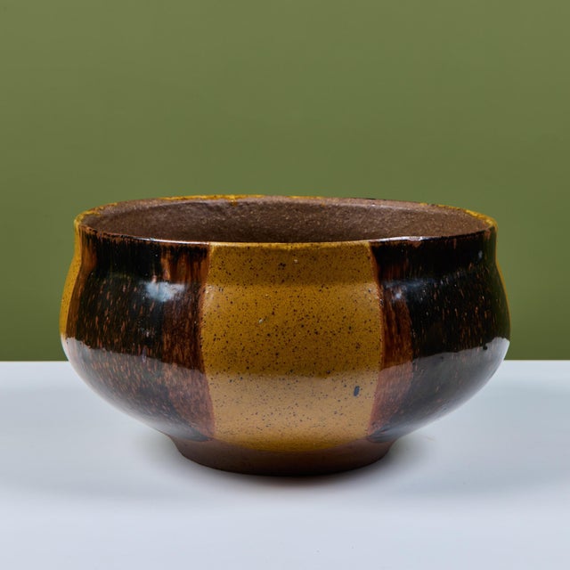 Brown David Cressey Flame-Glaze Planter for Architectural Pottery For Sale - Image 8 of 15