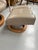 Set of Beige Leather Swivel Recliner Chair and Ottoman from Stressless, 2000s For Sale - Image 3 of 10