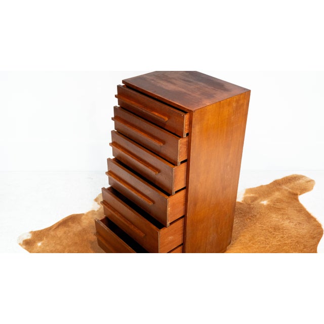 1960s Mid Century Teak Asymmetrical Tall Dresser For Sale - Image 14 of 18