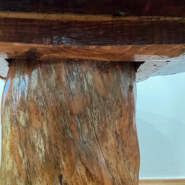 Wood Vintage Live Edge Redwood Coffee Table With Rustic Character For Sale - Image 7 of 12