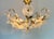 1980s Vintage White Milk Glass Floral Flush Mount Chandelier For Sale - Image 5 of 14