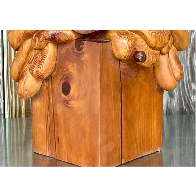 Vintage Boho Original Signed Hand Carved Outsider Art Sculpture For Sale - Image 9 of 12