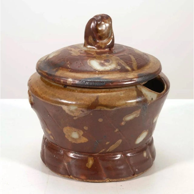 John Glick Ceramic Stoneware Sugar and Creamer Holder Stamped Plum Tree Pottery - Set of 2 For Sale - Image 11 of 12