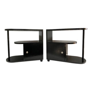 Pair of 2 Black Night Stands For Sale