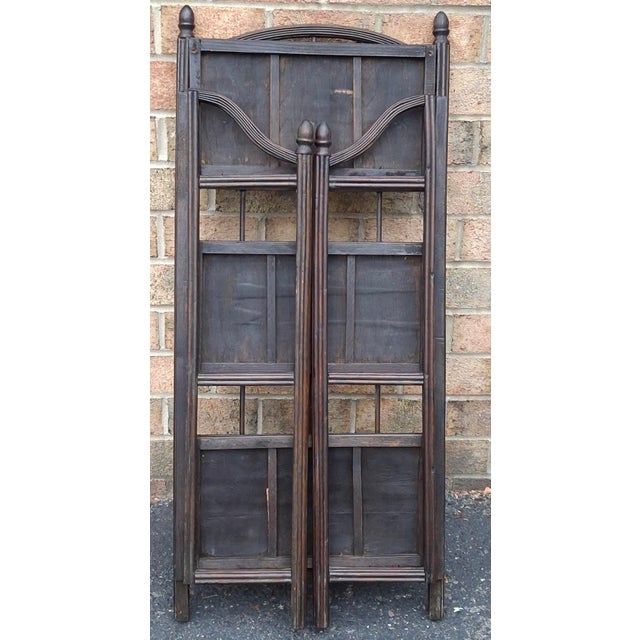 Charcoal Mid-Century Modern Rattan and Split Reed Folding Bookcase Étagère, 1960s For Sale - Image 8 of 10