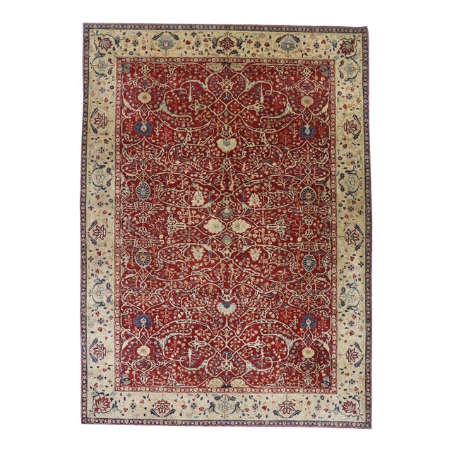 Vintage Indian Agra Rug - 10'02 x 14'02 For Sale