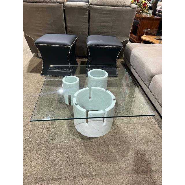Modern Style Carrara Marble Base Coffee Table For Sale - Image 4 of 9