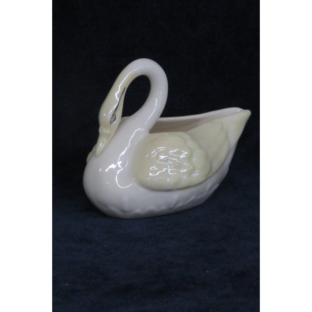 Belleek Pottery Ireland Yellow Luster Porcelain Swan Figurine Creamer 5204b For Sale - Image 15 of 18