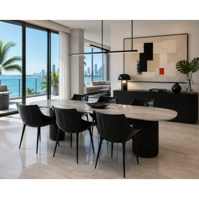 Cassina Philippe Starck for Cassina “Passion 246” Black Leather Dining Chairs-Set of 6 For Sale - Image 4 of 10