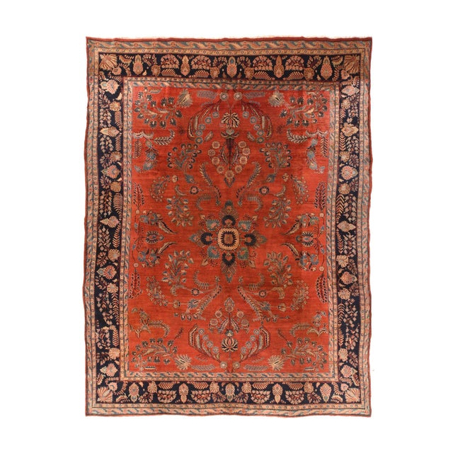 Antique Sarouk Mohajeran Rug 10'8'' X 12'10'' For Sale - Image 4 of 4