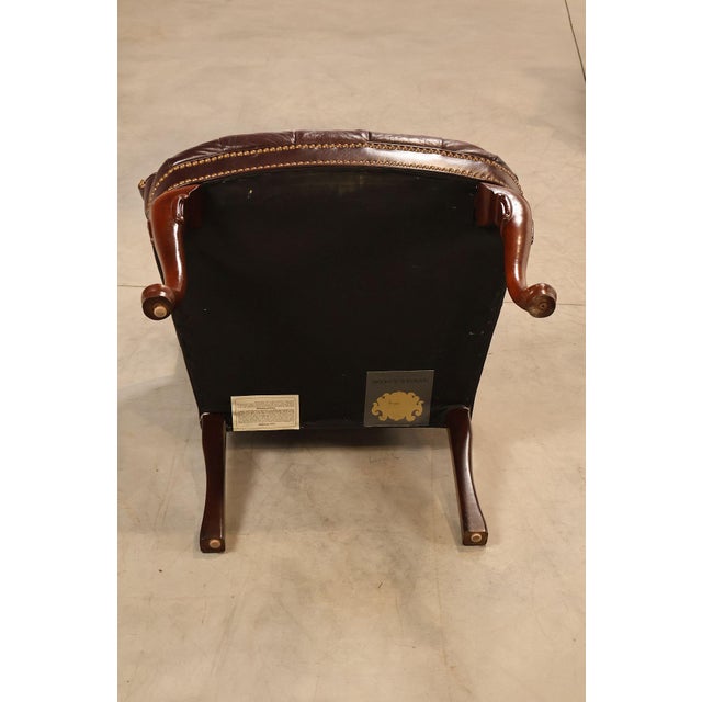 Hancock & Moore Pair of Tufted Leather and Mahogany Armchairs For Sale - Image 14 of 18