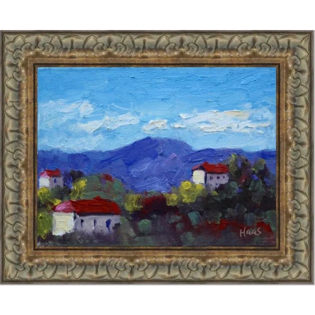 "Red Roofs, Italy" Contemporary Impressionist Italian Landscape Oil Painting For Sale - Image 11 of 12