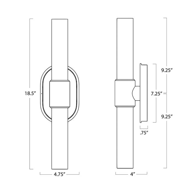 2020s Dixon Cylindrical Sconce Double, Oil Rubbed Bronze For Sale - Image 5 of 6