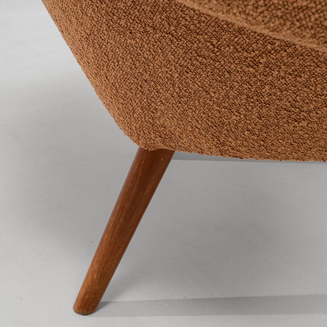 20th Century French Orange Upholstered Armchair with Pillow For Sale - Image 14 of 18