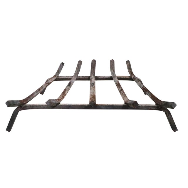 Nice vintage heavy gage iron fireplace grate, log holder. This example is in very good, original, clean and ready to use...