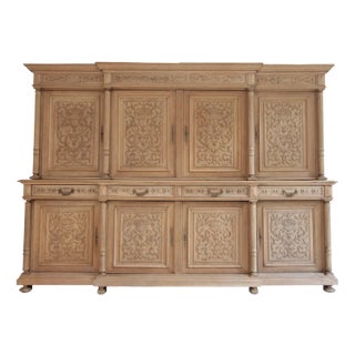 Large Late 19th Century Bleached Oak Cabinet For Sale