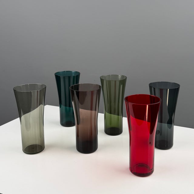 Multi-Colored Drinking Glasses, 1960s, Set of 6 For Sale - Image 9 of 9