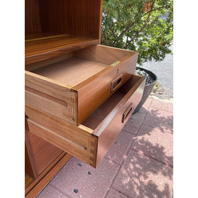 Mid-Century Modern 1960s Teak Danish Secretary Desk Bookcase For Sale - Image 3 of 12