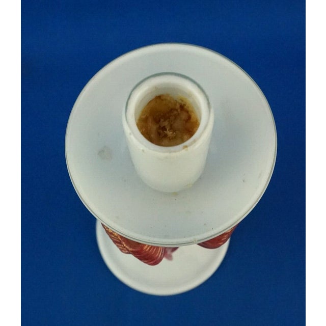 Art Deco Candelabra in Opaline Murano Glass with Bow by Napoleone Martinuzzi, Italy, 1930s For Sale - Image 15 of 18