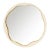 Sleek Round Mirror With Macassar Frame With Wavy Brushed Brass Details For Sale
