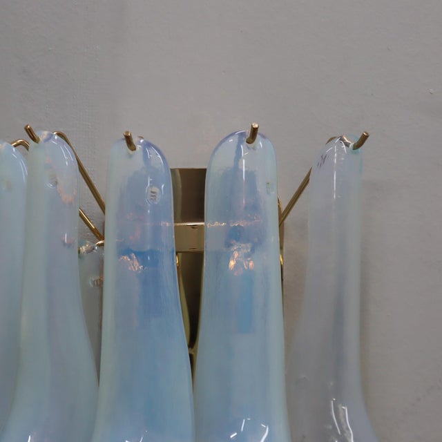 Gilt and Opaline Murano Glass Petal Wall Sconces from La Murrina, 1980s, Set of 2 For Sale - Image 9 of 13