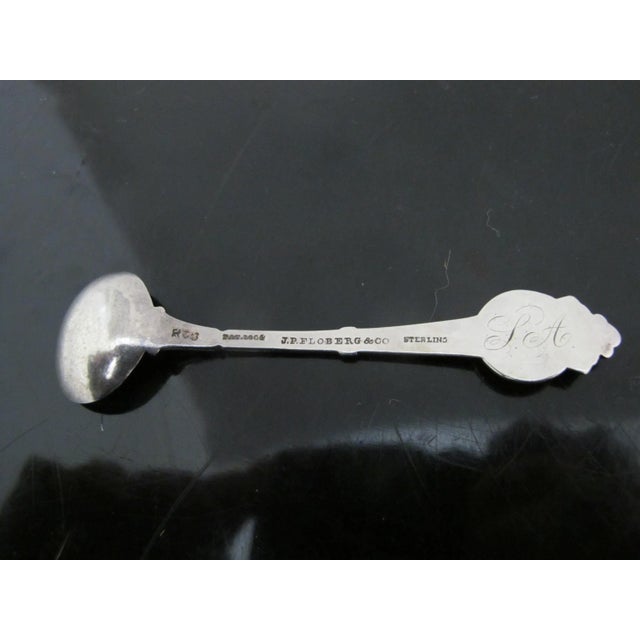 Late 19th Century Antique Gorham Sterling Silver Medallion 1864 Master Salt Spoon For Sale - Image 5 of 6